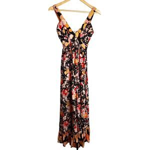 Hana G Dress 100% Silk Flower Floral Starps Size small